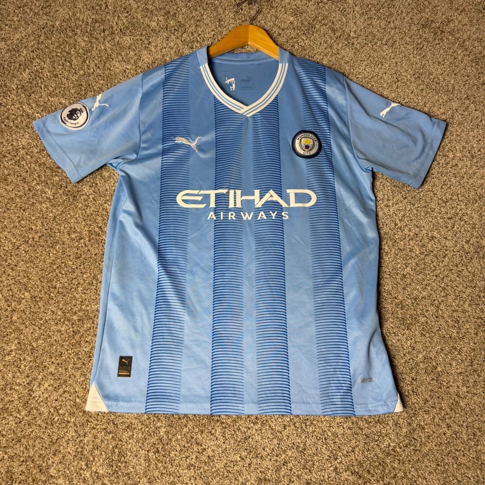 Puma Manchester City 2023-24 Home Jersey Mens Large Leao 11 Premier League Blue